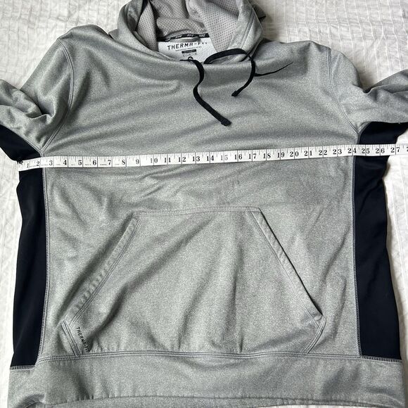 Nike Hoodie Mens XL Therma-Fit Pocket Pullover Gray/Black - Picture 9 of 12